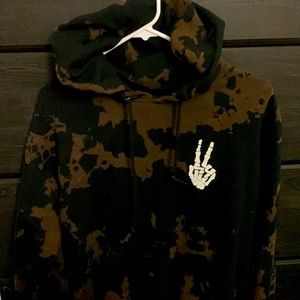 Skeleton peace sign hoodie